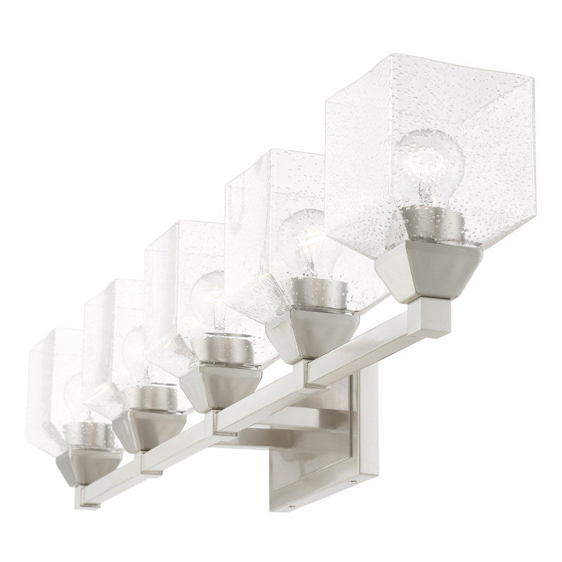 Éclairage pour salle de bain à intensité variable 5 lumières Ashanni, Nickel brossé