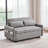 Upholstered Loveseat with Adjsutable Backrest, Storage Pockets, 2 Soft Pillows and USB Ports-717740521