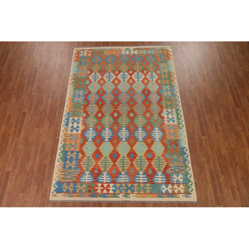 Tapis oriental géométrique Kilim 6 x 10