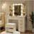 Elegant Vanity Table with Mirror, Lights, and Charging Station for Modern Bedrooms-1191373311
