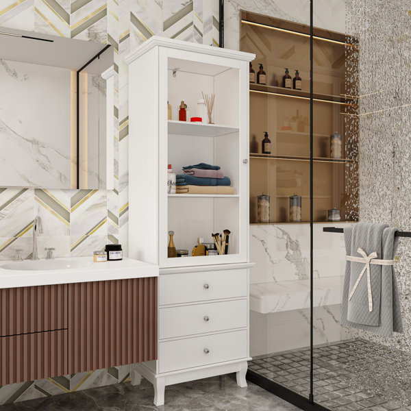 Almetter Freestanding Bathroom Cabinet with Drawers