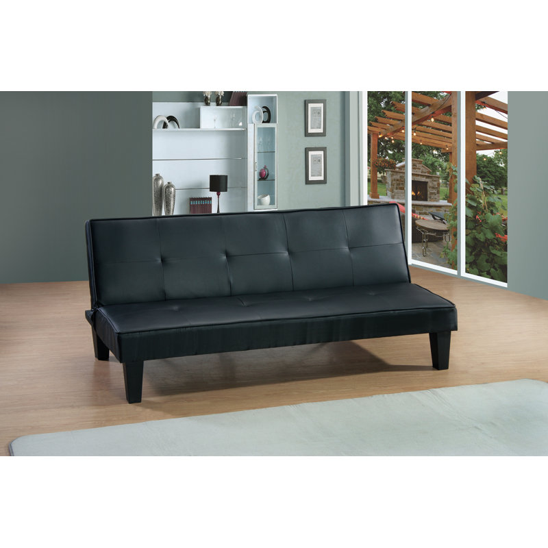 Viren 67.13'' Sleeper, Black Faux Leather