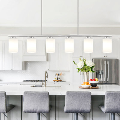 Luminaire suspendu pour îlot de cuisine 6 lumières Volha