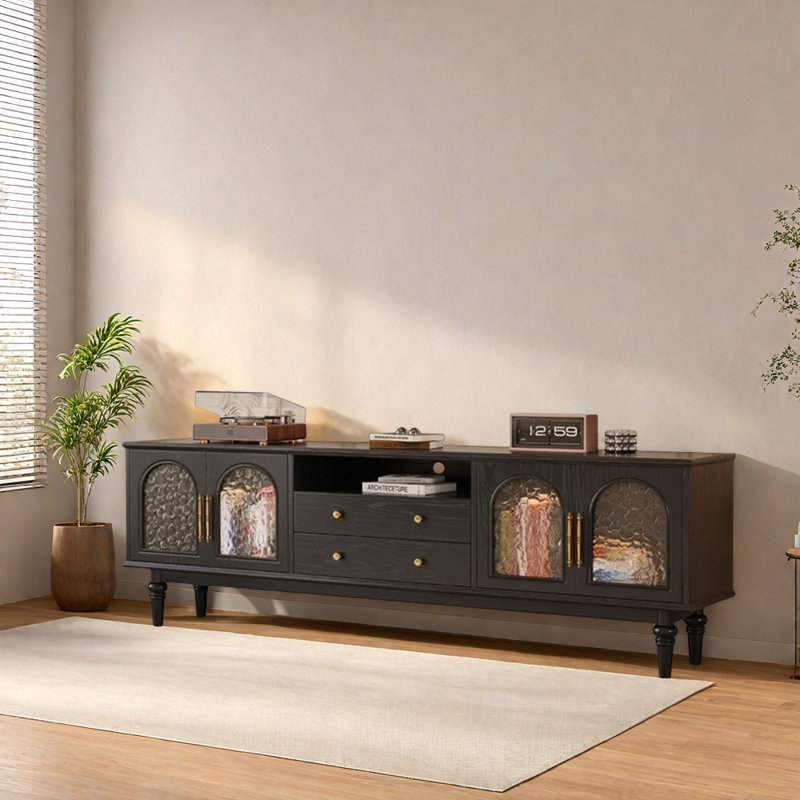 Grand meuble télé de comptoir, Noir, noir, noir, noir, 70.87"