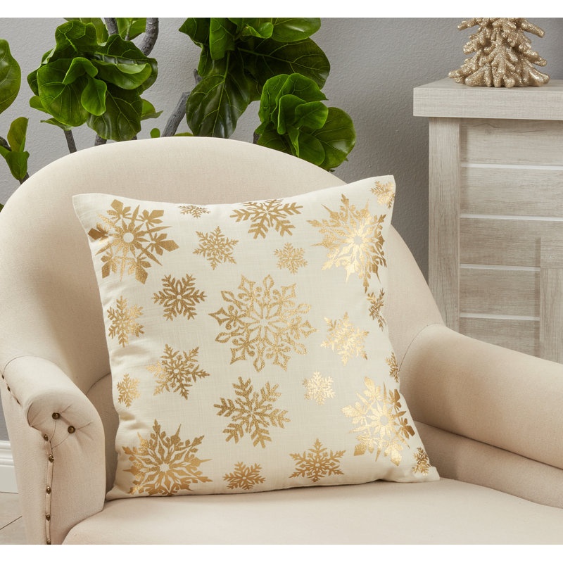 Naledi Collection Cotton Throw Pillow, Polyester/Polyfill, Gold