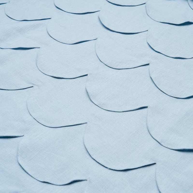 Tissu festonné à la main Schumacher X Studio Bon, Bleu