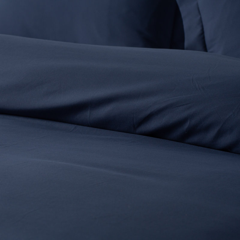 Modern Microfiber Duvet Cover Set - Basics by Wayfair™, Indigo, Full/Queen Duvet Cover + 2 Full Shams