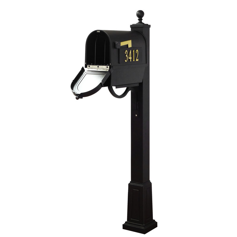 Berkshire Aluminum Post Mounted Mailbox with Magnetic Closure