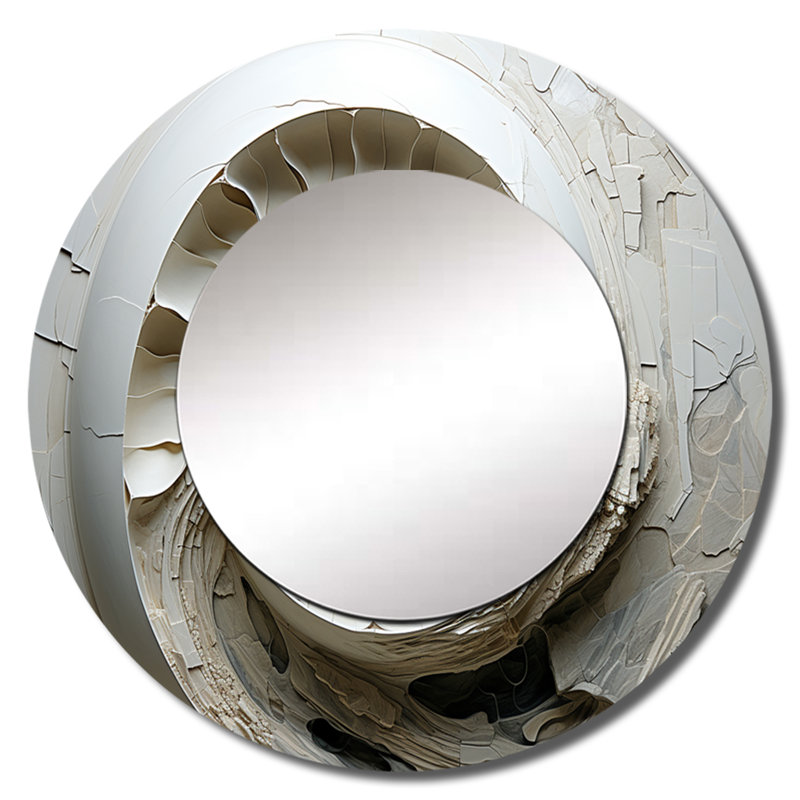 Shamell, escargots abstraits Nautilus II - miroir mural Nautilus, miroir décoratif rond moderne, impression d'art en métal