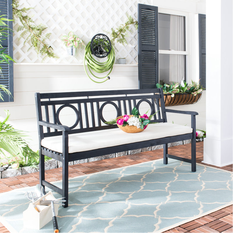 Banc de jardin en bois, Gris ardoise foncé