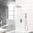 10 Inch Square Shower With Dual Head - Brushed Nickel, Valve, Rainfall & Handheld Spray Wall Mounted System Square, -Balanced-121076804