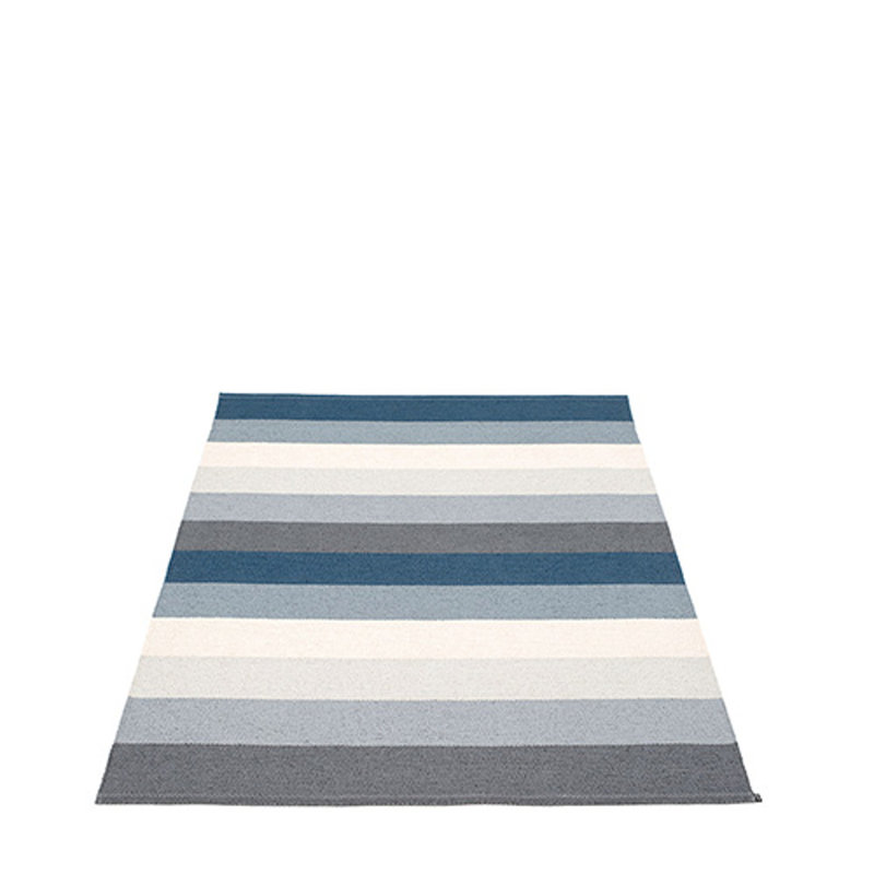 Molly Striped Area Rug in Gray/Light Gray/Blue/Ivory