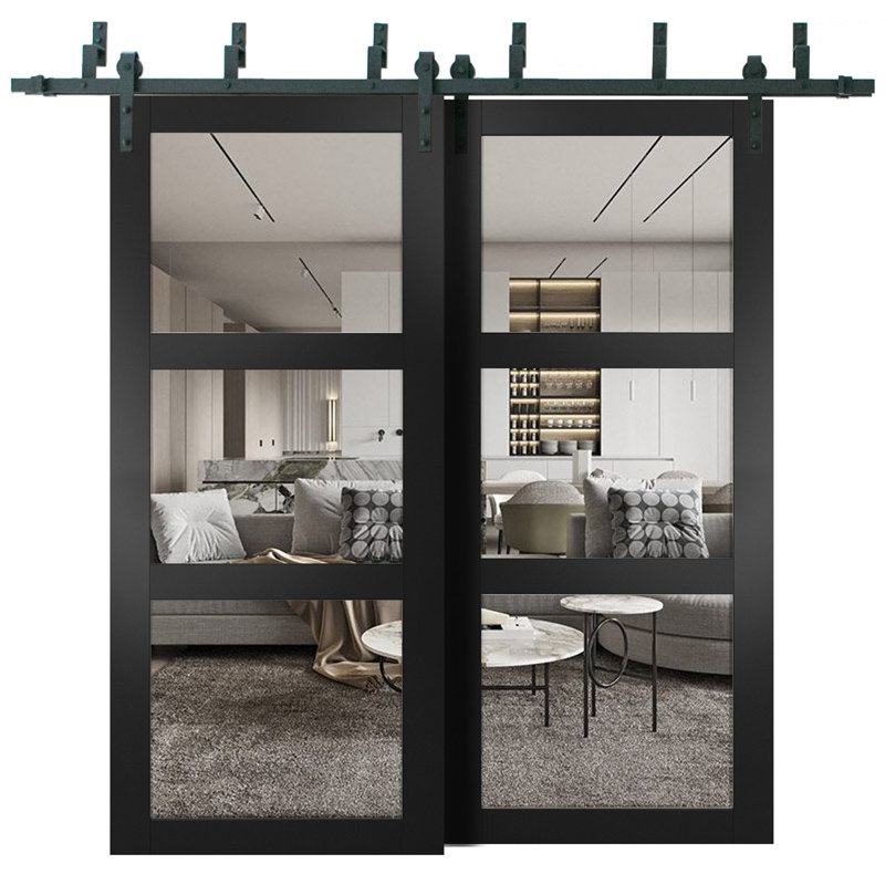 Portes coulissantes en verre transparent Lucia, 36 po x 84 po