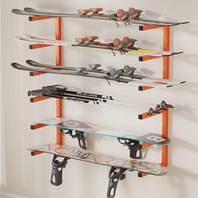 Étagère de rangement murale robuste en bois à 3 niveaux, tablette de rangement en bois métallique, capacité totale de 1200 lb, paquet de 2