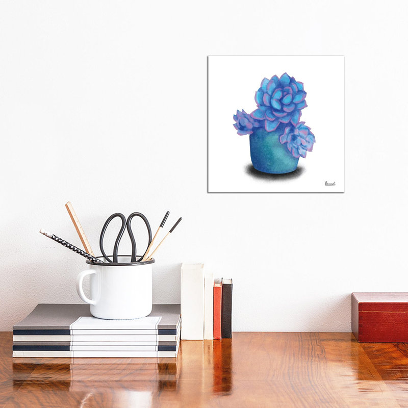 Turquoise Succulents I by Bannarot - Wrapped Canvas Print, 30.48 cm H x 30.48 cm W