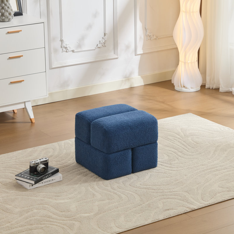 Repose-pieds en sherpa de 18,5 po Robertas, Marine