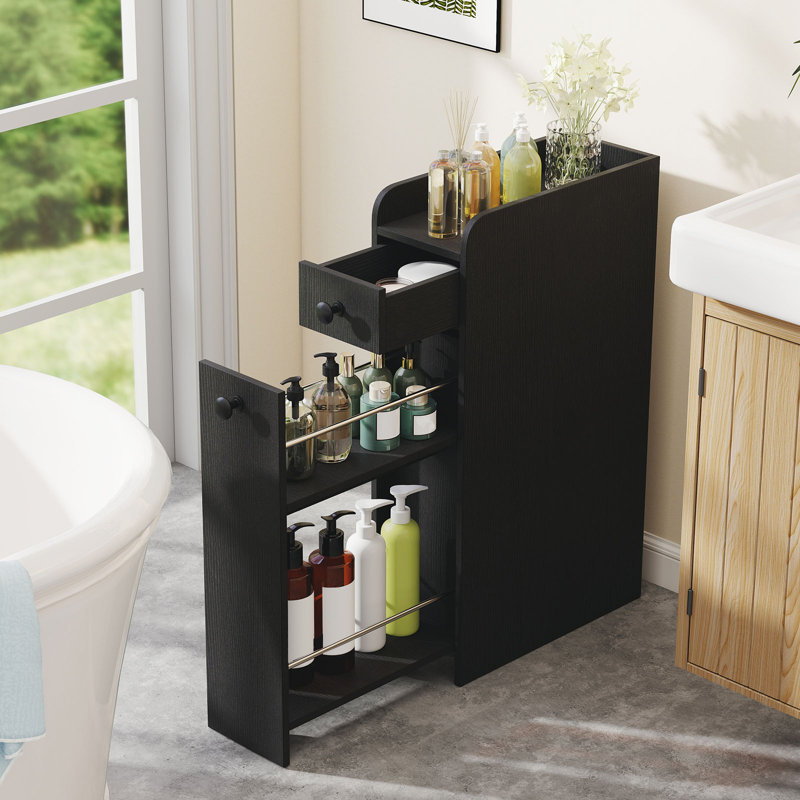 Freestanding Bathroom Cabinet, Black