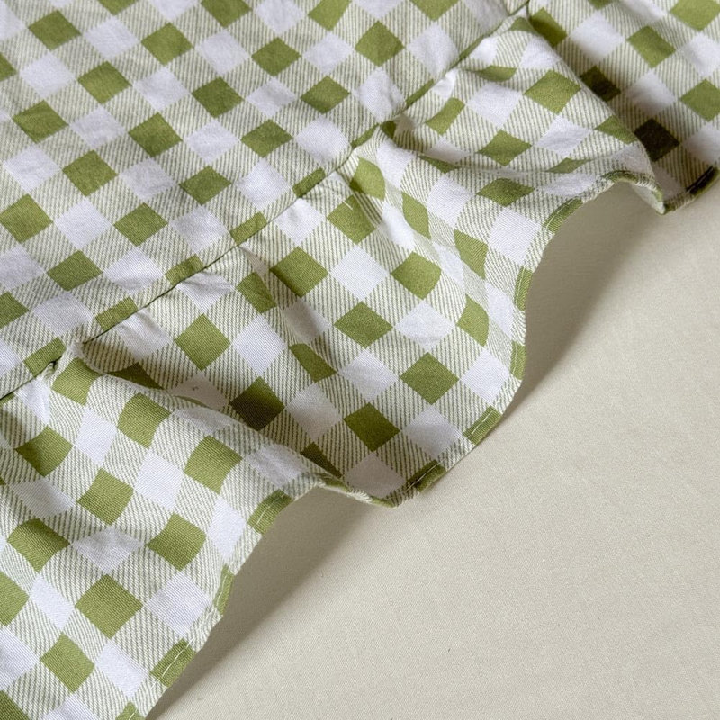 Ensemble d'édredon à volants en microfibre Gingham, Très grand lit, Vichy vert