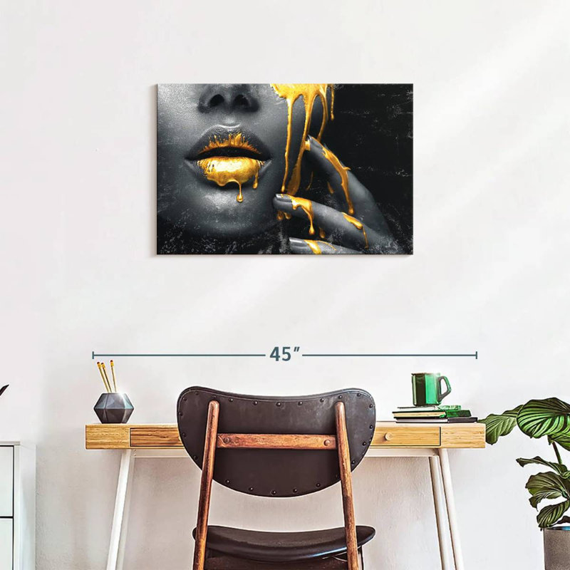 Impression sur toile Grunge Gold, H 30 po x l 20 po x P 1,25 po