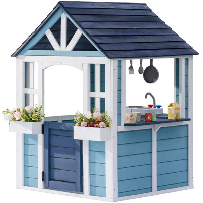 Wooden Playhouse, Kitchen and Pet Door