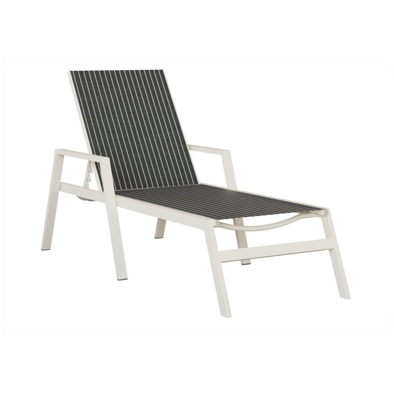 Chaise longue en aluminium blanc mat Colella, Blanc mat