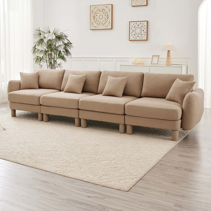 Canapé 4 places Boucle, H 35 po x l 141 po x P 35,9 po, 4, Café