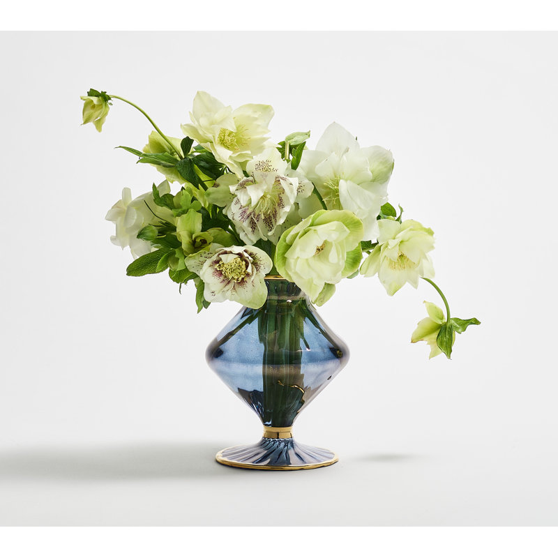 F2023 Handmade Glass Table Vase, Blue