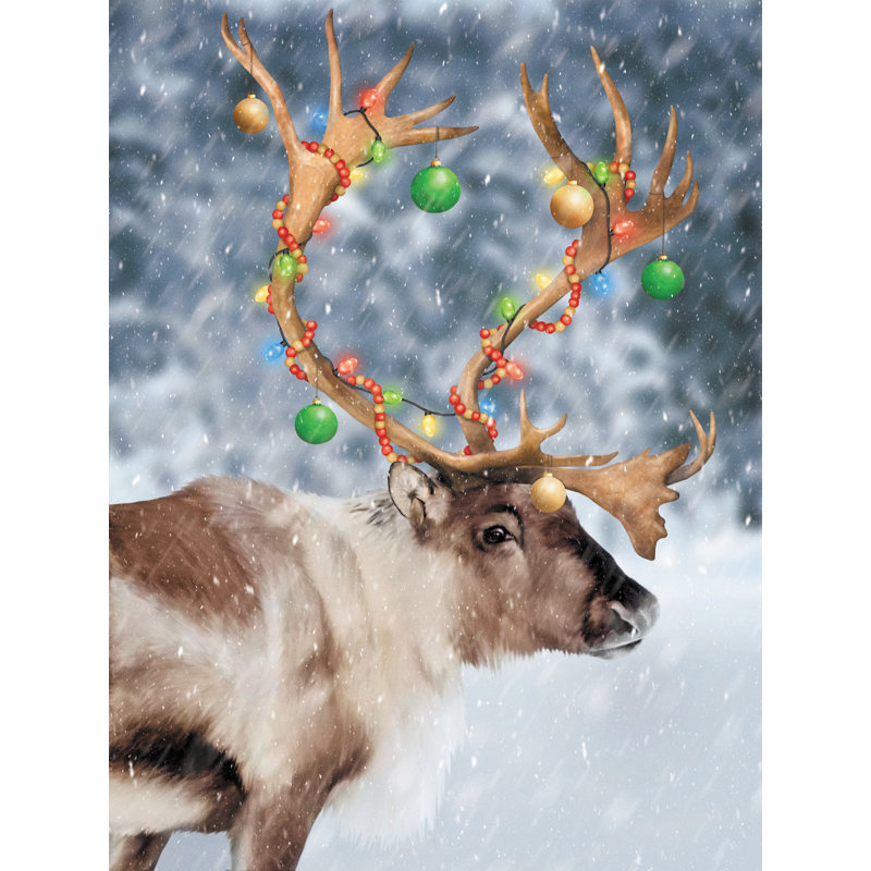 Renne de lumières de Noël, H 18 po x l 12 po