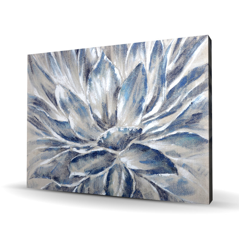 Toile à fleurs bleues et grises | Art floral