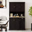 Armoire de rangement Kitchen Pantry - comptoir pour micro-ondes + 6 portes + 1 tiroir, tablettes réglables