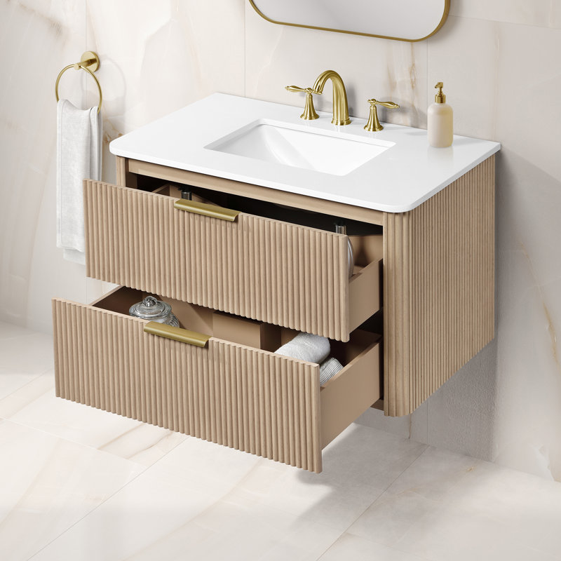 OVE Decors Amara Meuble-lavabo flottant à simple cuve Sahara