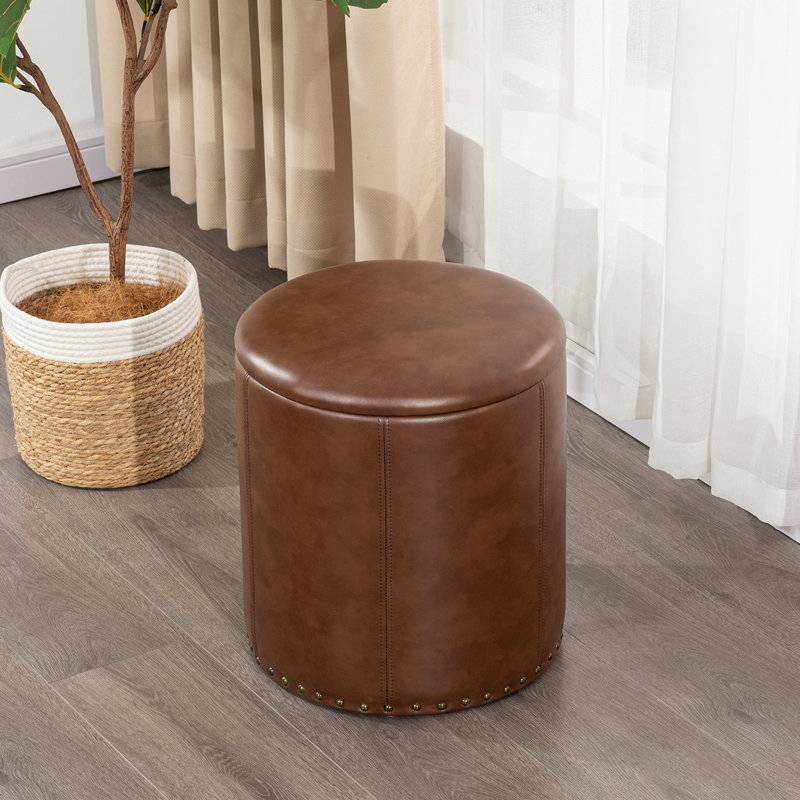 17.5" H Upholstered Storage Ottoman Footstool for Living Room