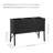 3-Section Wicker Raised Planter - Black
