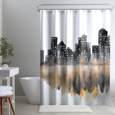Shower Curtain CI342 – Polyester Shower Curtain, Dye Sublimation Print, 71" W × 74" L
