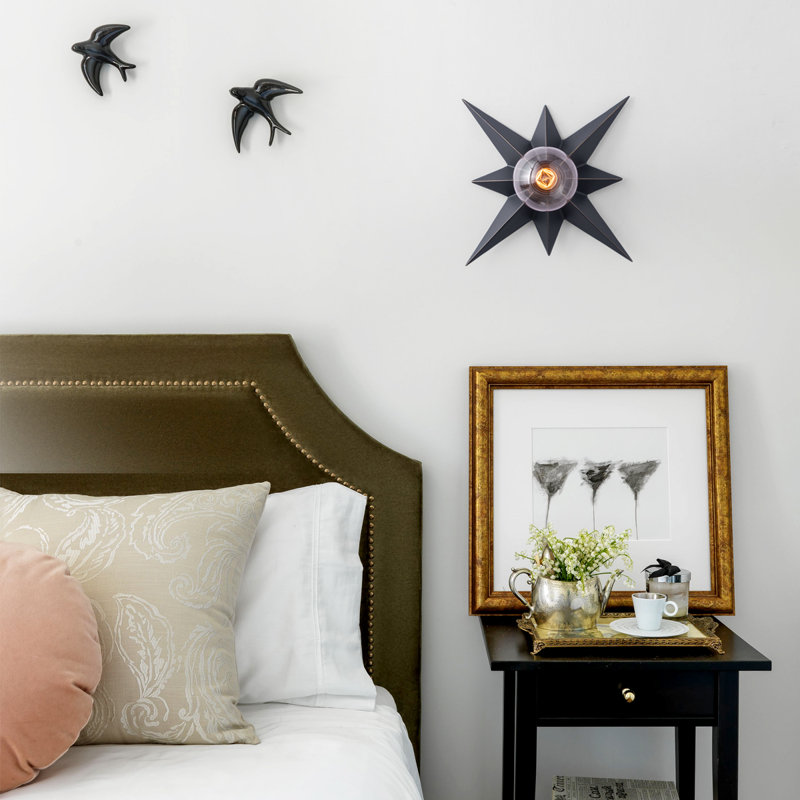 Star Flush Mount Ceiling Light - Perfect for Bedroom, Study, Hallway and Entryway, Black