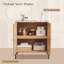 Armoire de salle de bain moderne avec rangement, armoire de rangement en bois arquée cannelée de 34 po de hauteur avec tablettes réglables-315046199-306059498
