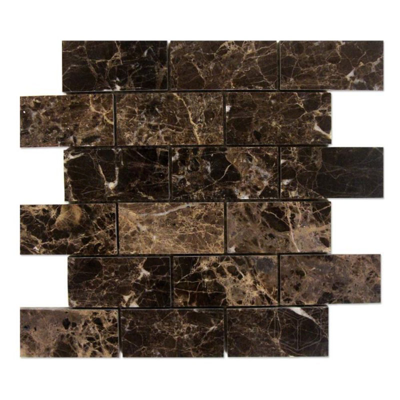 2" x 4" Marble Brick Joint Mosaic Wall & Floor Tile
