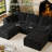 5 - Piece 106.2" W U Shape Sectional Sofa, Cloud Modular Sectional Sofa, Deep Seat Corduroy Boneless With Ottomans, No Need Assembly-1086411980