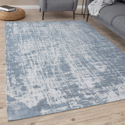 Carina Washable Rugs Striped Design in Blue