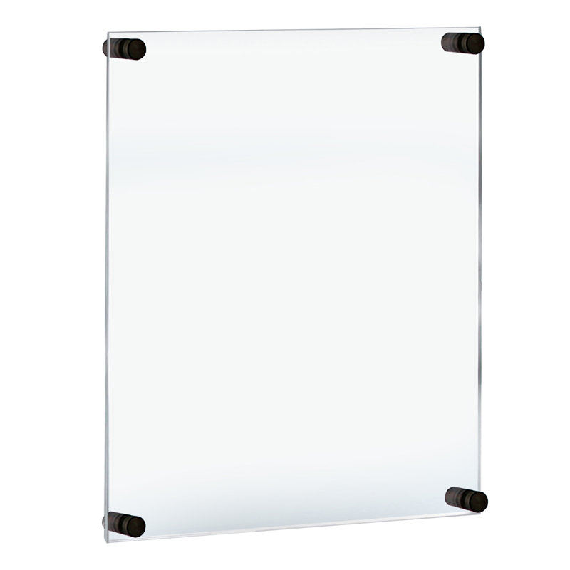 Floating Acrylic Wall Frame with Black Stand Off Caps