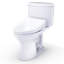 TOTO® WASHLET+® Drake® II 1G® Two-Piece Elongated 1.0 GPF Toilet and WASHLET+® S5 Bidet Seat, Cotton White - MW4543446CUFG#01