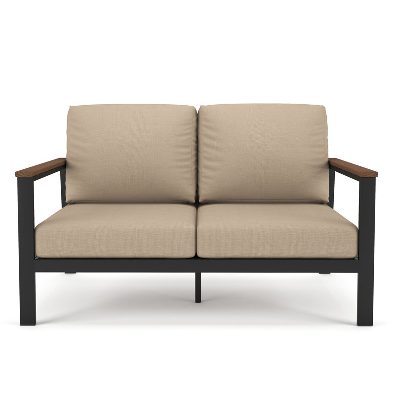 Townsend Loveseat with Sunbrella® Cushion, Cast Ash Sunbrella® Plainweave, Brown