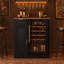 Meuble de mini-réfrigérateur de 84 cm de large avec prise électrique, buffet cannelé avec tiroirs, noir-640025500