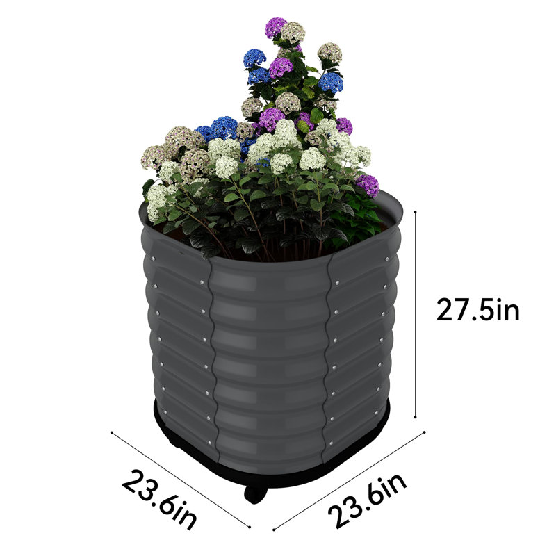 Metal Raised Garden Bed, Gray