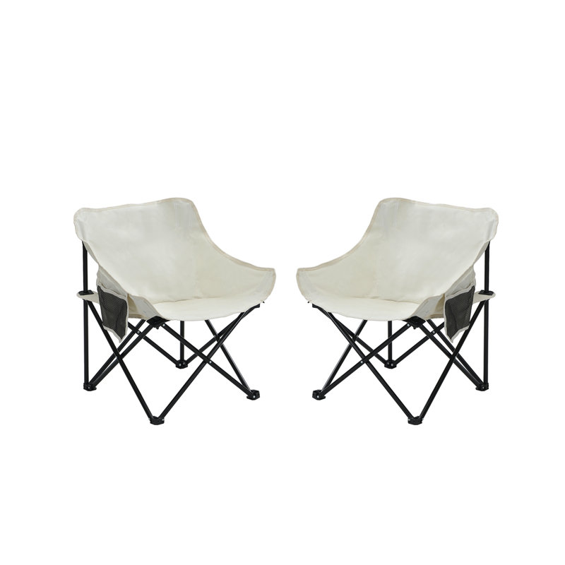 2PCS Outdoor Camping Chairs Folding/Portable, Carry Bag ,Beige, Beige