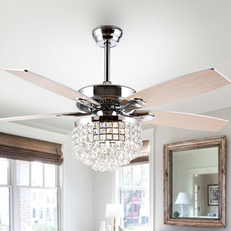 Ventilateur de plafond 5 pales 52 po avec télécommande Maez, ensemble d'éclairage inclus
