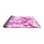 Tapis rose en laine et polyester tissé à la machine à motif abstrait-1075514485