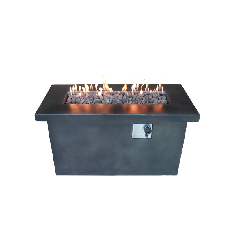 24'' H Concrete Fire Pit, 50000 , Propane & Natural Gas, Rustproof, Charcoal, Modern Pit Table, Output, Weather , Charcoal