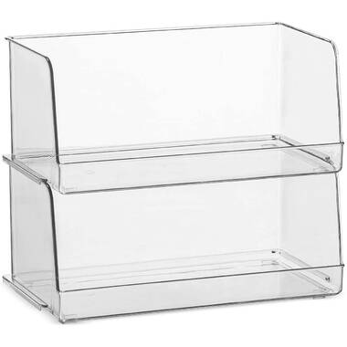 12.5 x 8 Acrylic Fridge Organizer Bin, Kitchen Pantry Stackable