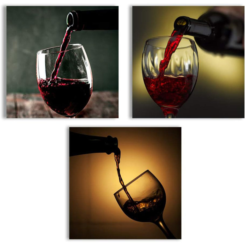 «Wine Cup On Canvas», reproduction de 3 pièces